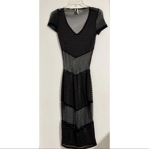 Shop WTD Sheer Mesh V neck dress